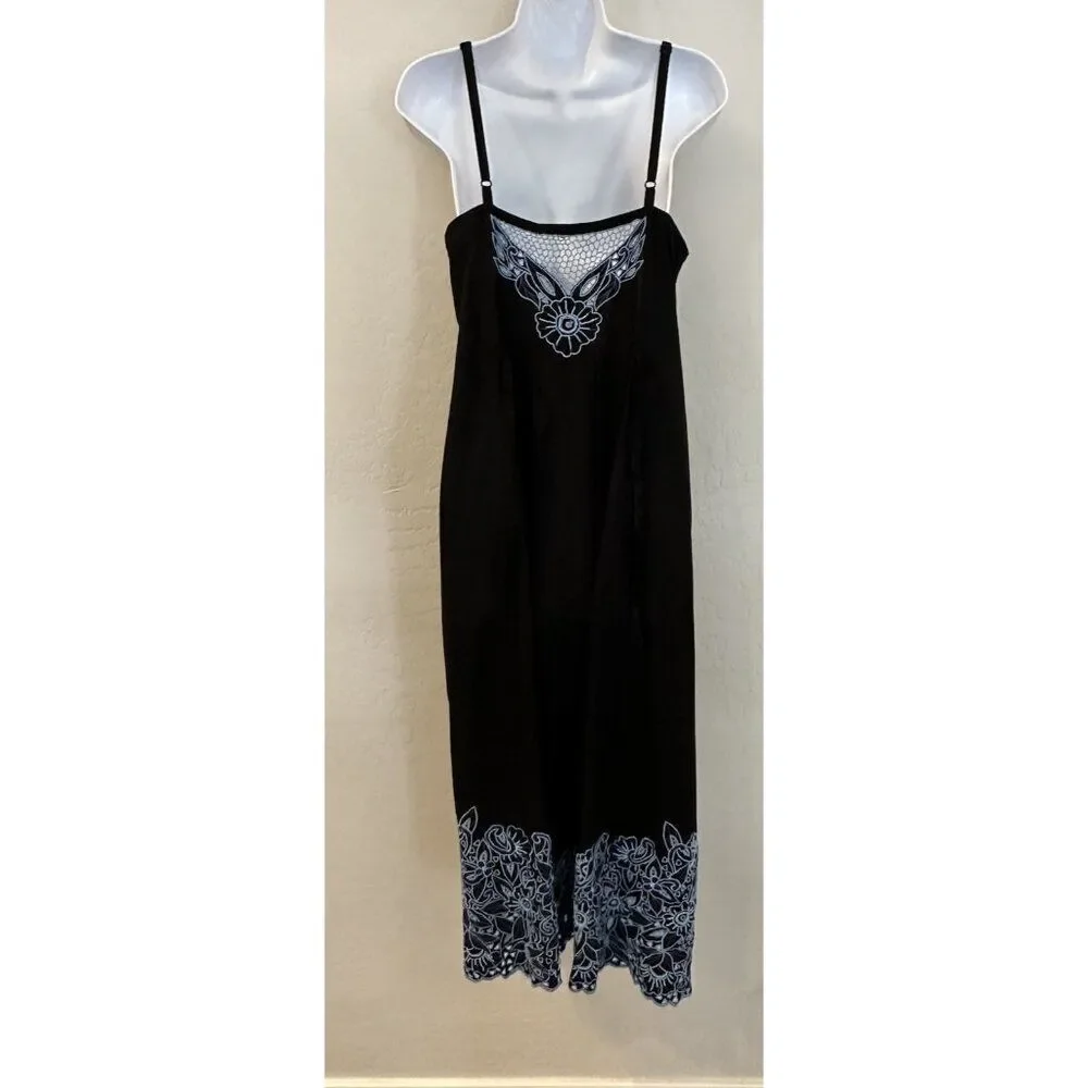 Button Down Embroidered Lace Bohemian Dress 90’s Western Coastal Cowgirl - Picture 5 of 15